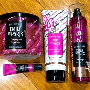 NWT Bath & Body Works Emily In Paris Champagne In Paris 4Piece Set